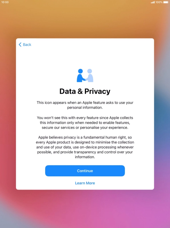 Press Continue. Press Continue.