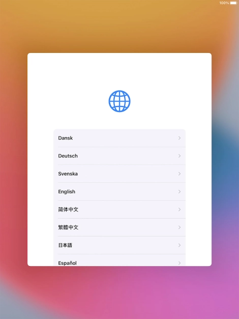 Press the required language.