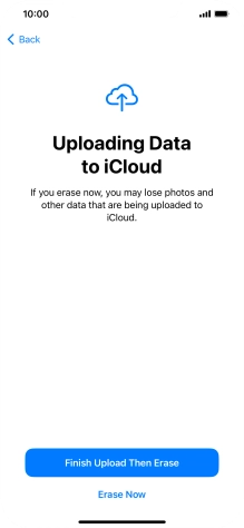Press the required setting.