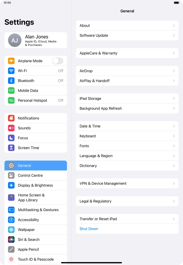 Press Personal Hotspot.