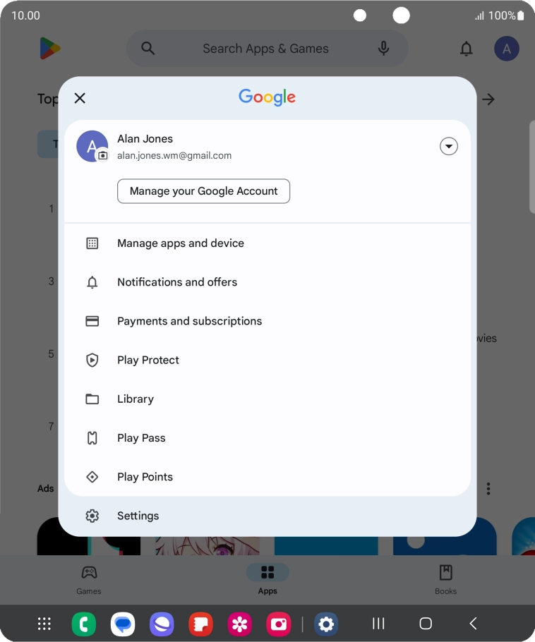 Press Manage apps and device.