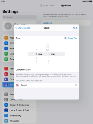 Press Customise Days.