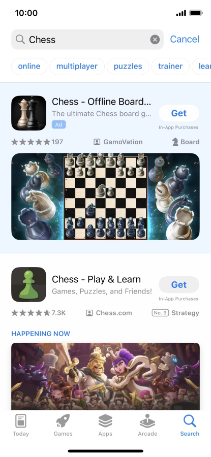 Press the required app.