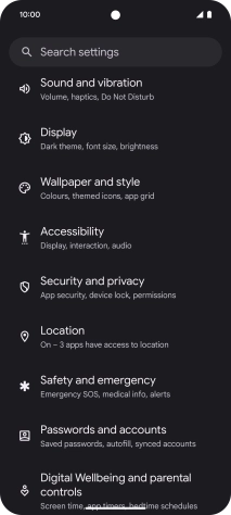 Press Passwords and accounts.