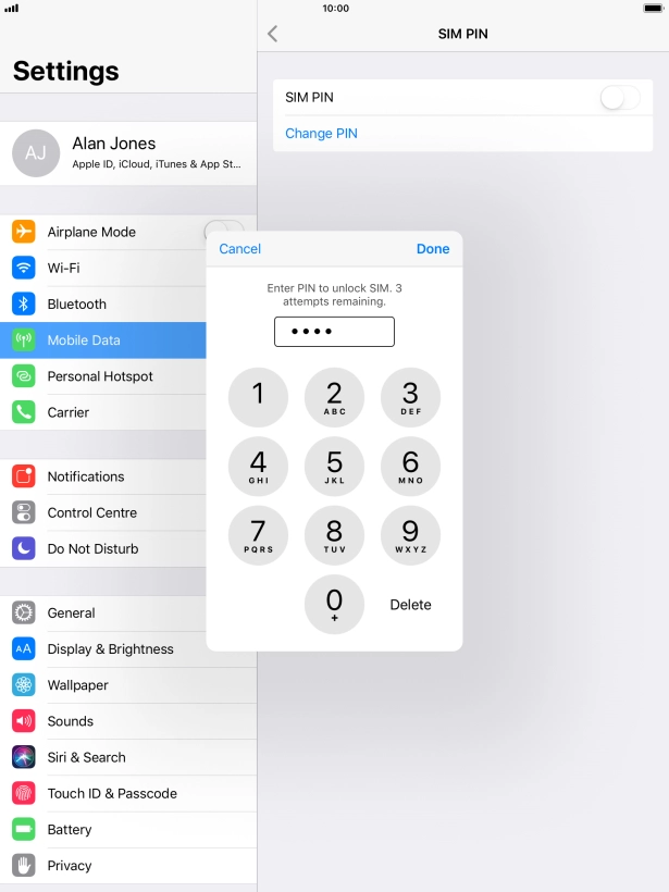 Key in your PIN and press Done.