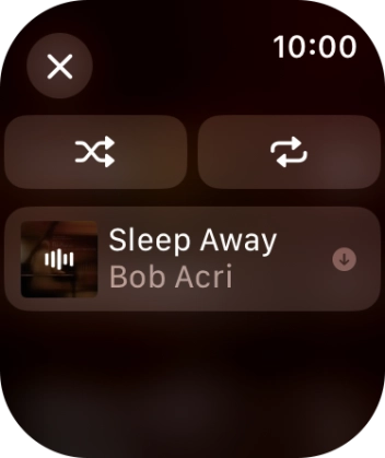 Press the shuffle icon to turn the function on or off. Press the shuffle icon to turn the function on or off.