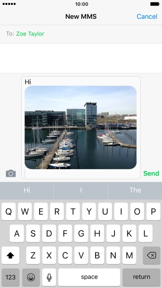 Press Send when you've written your picture message.