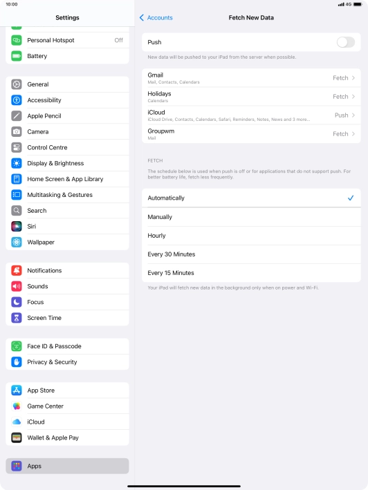 If you turn off the function, press the required setting.