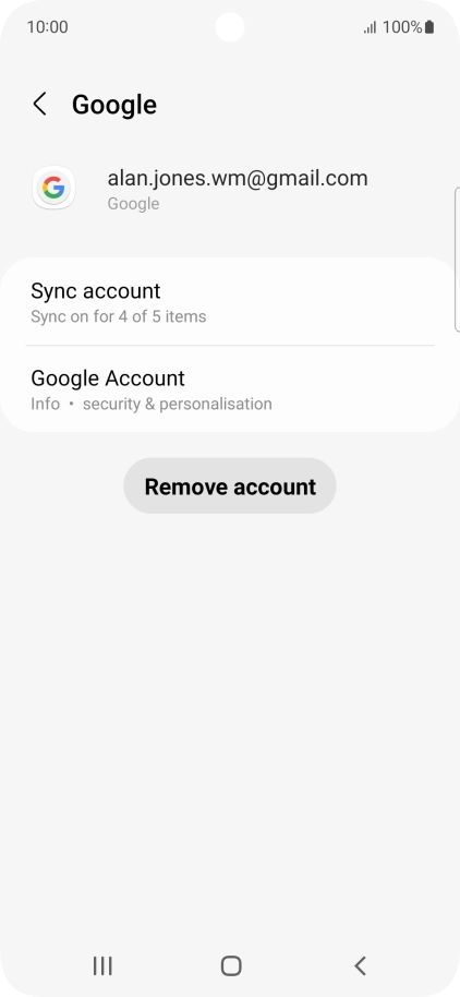 Press Sync account.