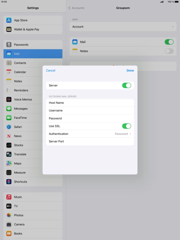Press the indicator next to 