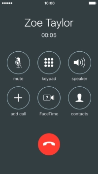 Press the end call icon to end the call.