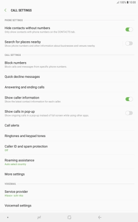 Press Voicemail settings.