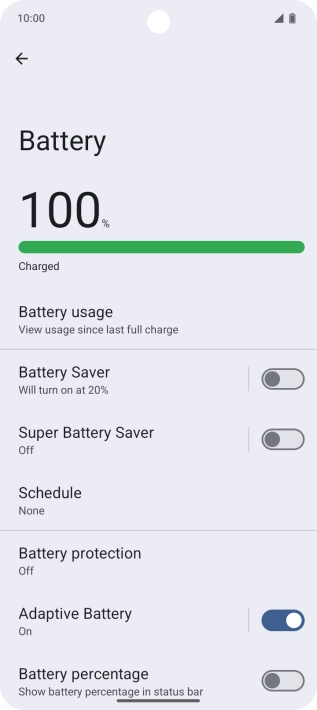 Press Battery Saver. Press Battery Saver.