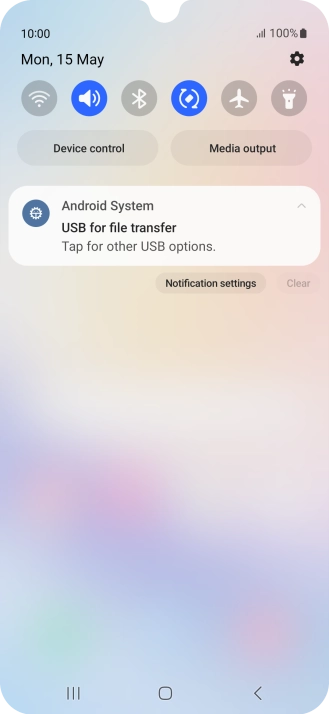 Press Tap for other USB options..