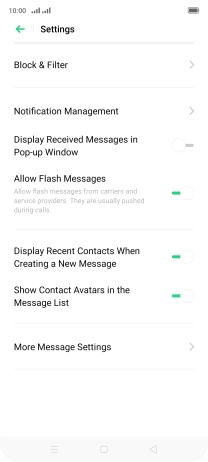 Press More Message Settings.