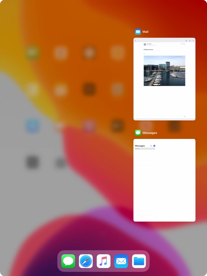 Slide upwards on the required application to end it.