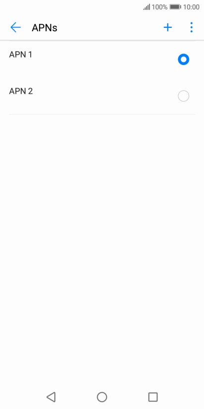 Press the field next to the data connection to activate it.