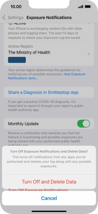Press Turn Off and Delete Data.