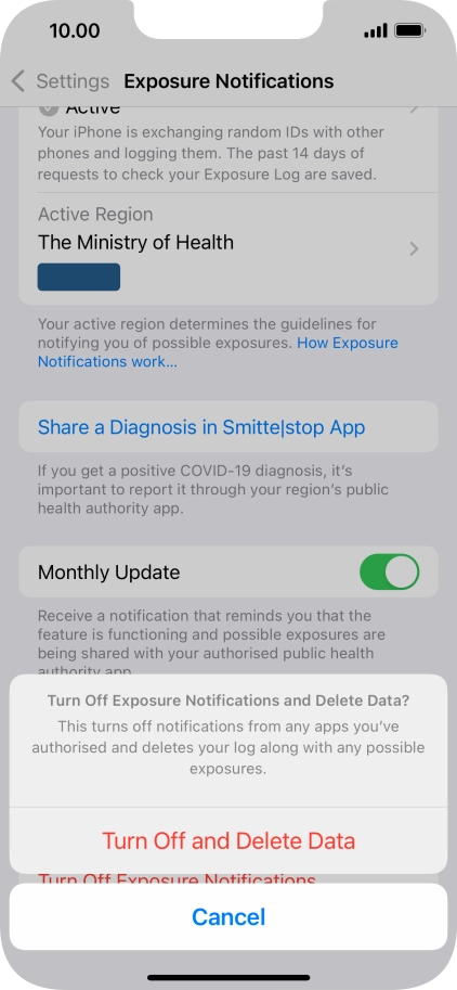 Press Turn Off and Delete Data.