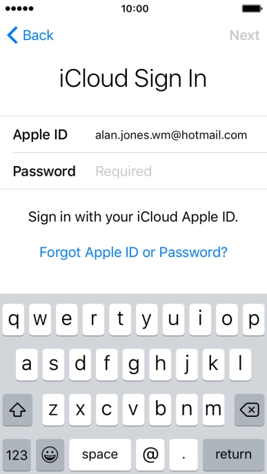 Press Required and key in the password for your Apple ID.