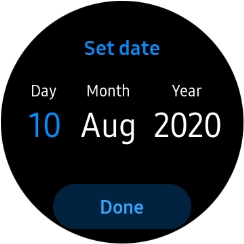 Slide your finger right or left on the Touch bezel to set the required date. Slide your finger right or left on the Touch bezel to set the required date.
