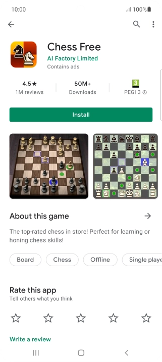 Press Install and follow the instructions on the screen to install the app.