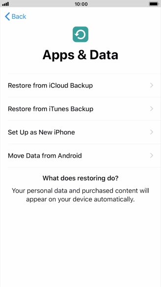 Press Set Up as New iPhone and follow the instructions on the screen to finish the activation.