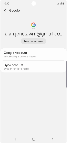 Press Sync account.