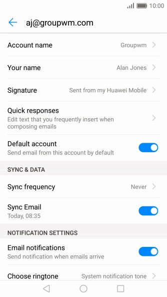 Press Account name and key in the required name.