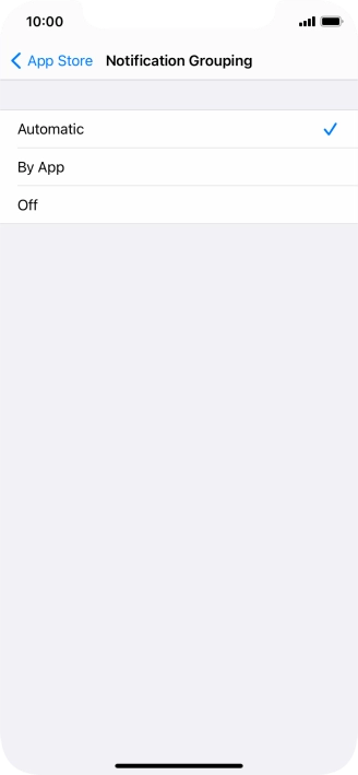 Press the required setting.
