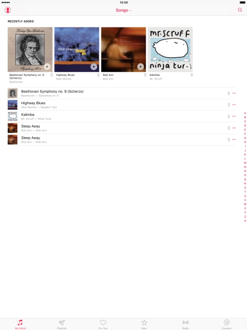 Press the required album cover. Press the required album cover.