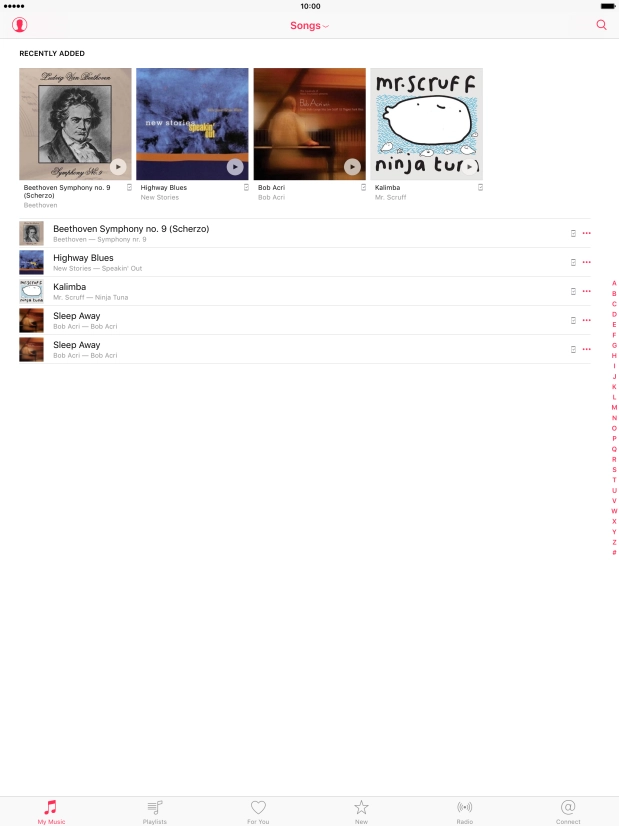 Press the required album cover. Press the required album cover.