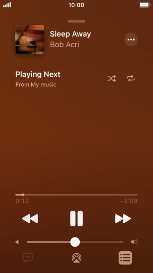 Press the shuffle icon to turn the function on or off.