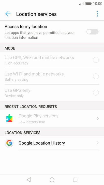 Press Access to my location to turn the function on or off.