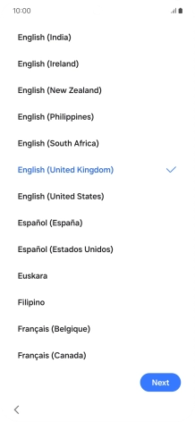 Press the required language.