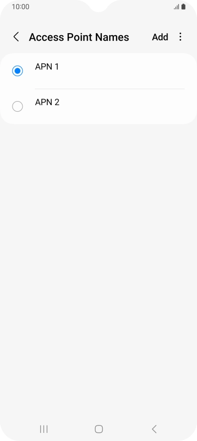Press the field next to the data connection to activate it.