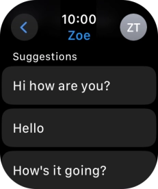 Press the required quick reply.