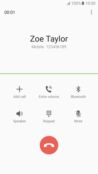 Press the end call icon.