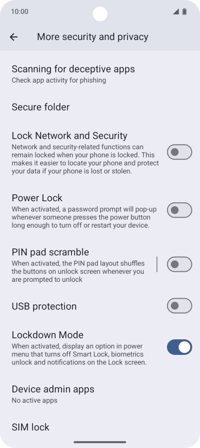 Press SIM lock. Press SIM lock.
