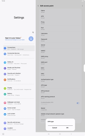Key in default and press OK.