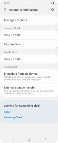 Press Manage accounts.