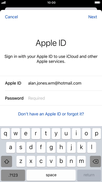 Press the field next to 