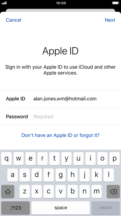 Press the field next to 