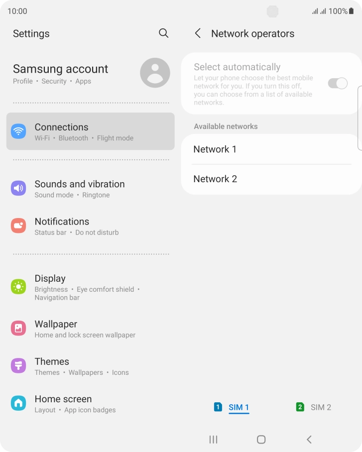 Press the required network.