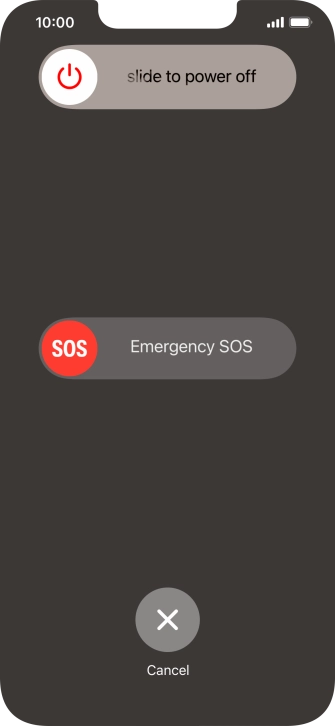 Press and drag the power off icon right.