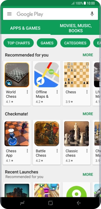 Press the search field.