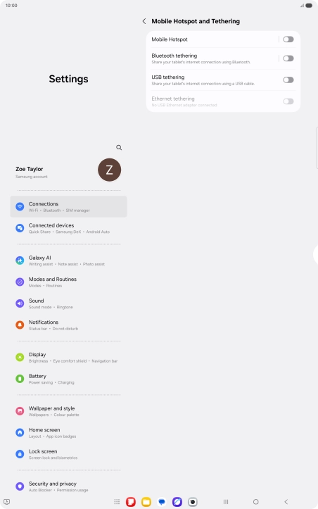 Press Mobile Hotspot.