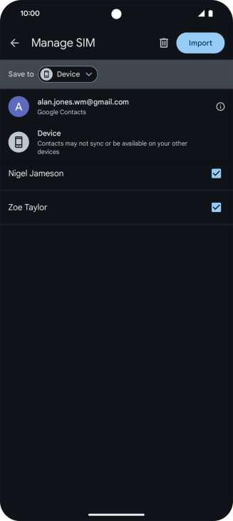 Press the required Google account.