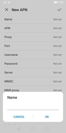 Key in Vodafone Internet and press OK.