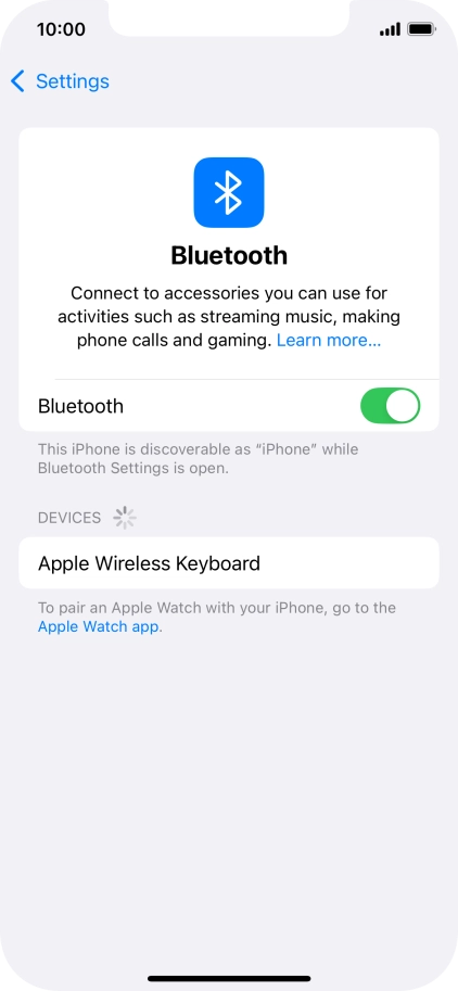 Press the required Bluetooth device and follow the instructions on the screen to pair the device with your phone.
